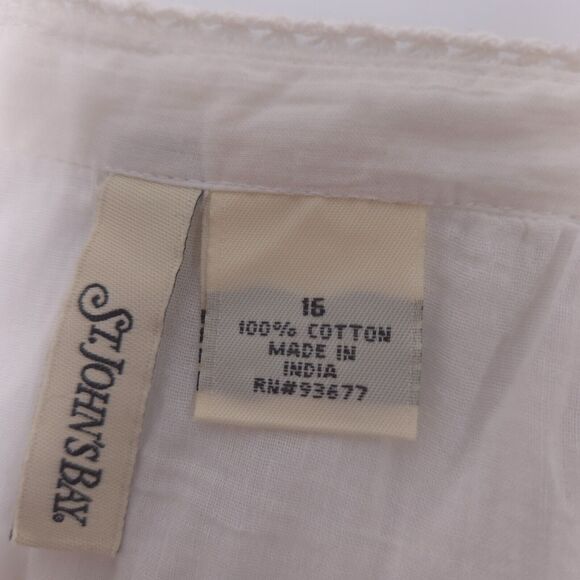 St John's Bay A-line cotton skirt Size 16 white lace crochet coquette romantic - Picture 12 of 13